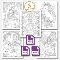 Pack 5 coloring pages - Pack 5